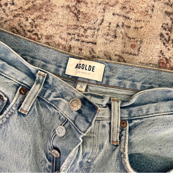 Agolde Light Blue Jean Shorts - Picture 3 of 5
